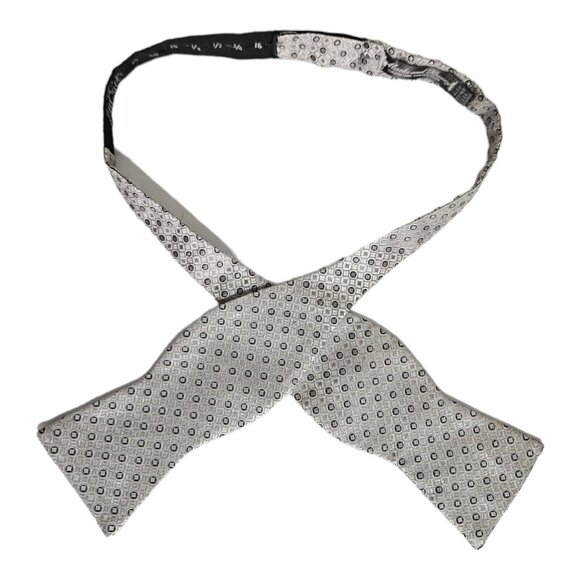 Marks & Barry Other - MARKS & BARRY Silver Geometric Self Bow Tie HANDMADE USA 2.6" EC